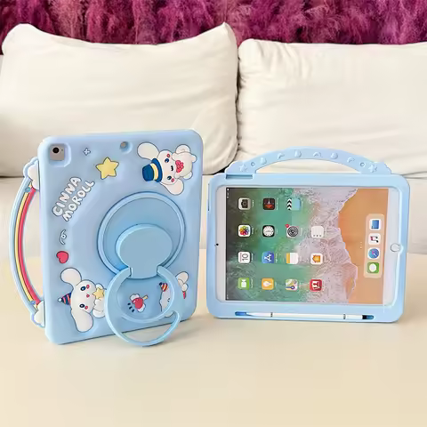 For IPad 10 9 8 7th Generation Air 2 3 4 5 6 10.9 A16 Pro 11 Child Case 3D Cartoon Cinnamoroll Silic