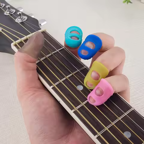 10pcs Silicone Guitar Thumb Finger Picks Protector Plectrum Fingertip thimble Finger Guard safety pr