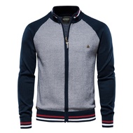 2024 Sweater Men Casual Knitwear Men's Jacket Stitching Men's Slim-fit Youth Color Matching bgt117.1