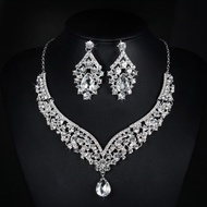 Bridal Jewelry Necklace Earrings Two-Piece Set All-Match Retro Jewelry Set260719QQ