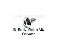 20 pcs v304 BAUT L cover Body Vixion Chrome M6 xride payung 6x14 6mm 6mili L5