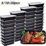 650ml/20oz Square Chinese Takeout Lunch Box, Suitable For Meal Prep, Disposable Microwave- Outdoor U