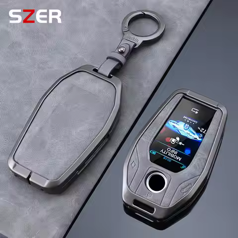 Alloy Leather Car Key Case Cover Keychain For Bmw 5 6 7 Series 530le Gt X3 X4 730li 740 G12 G30 G31 