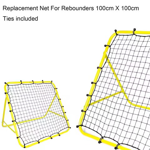 [S]100x100CM Kickback Goalkeeper Football Rebound Net 20 Elastic Ropes Football Practice Net Target 