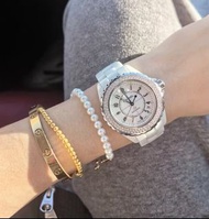 Chanel J12 白色陶瓷原鑲鑽自動機械錶H0969 Cf 25 mini classic jumbo