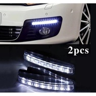 Lampu bumper kereta 2pc Universal Car LED Daylight DRL Slim Fog Lamp Brightly Axia Myvi Saga vvt BLM FLX