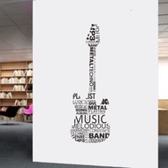 Wall Sticker Music Guitar Word Cloud Sticker Wall Room Home Shop