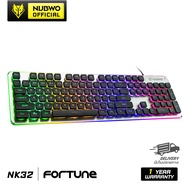 คีย์บอร์ด RUBBER DOME SWITCHES Nubwo FORTUNE Nk32 Black/White Keyboard Gaming สินค้ารับประกัน 1 ปี