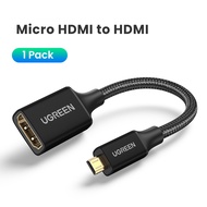 UGREEN 0.22m Micro HDMI to HDMI Cable Male to Female Micro HDMI Adapter Support 4K 60Hz 3D 1080P Eth