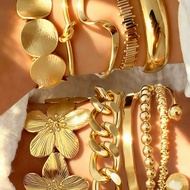 Vintage Elegant Exaggerated Wide Coin Wind 25pcs/11pcs/10pcs/8pcs/6pcs/5pcs/3pcs Metal Element Bling