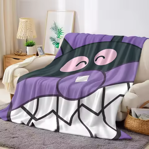 Anpanman B-Baikinman Flannel Blanket Warm Soft Halloween Christmas Couch Warm Cozy Decorative Decor 