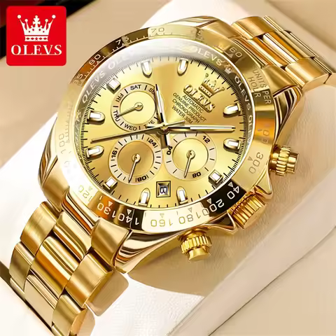 OLEVS 6638 Top Luxury Brand Automatic Watch for Men Waterproof Luminous Chronograph Calendar Origina