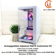ARMAGGEDDON AQUARON MATX CUSTOMIZE GAMING INTEL CORE I3-7100 16GB RAM 512GB SSD USED DESKTOP REFURBI