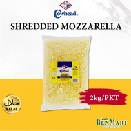 [BenMart Frozen] Cowhead Shredded Mozzarella Cheese Bulk Value Pack 2kg - Halal - Grated