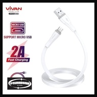 prima09- vivan kabel data micro usb fast charging 2a android 200cm