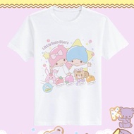 Littletwinstars Gemini Joint Cartoon Related Short Sleeve T-shirt Soft Girl Student Loose Couple Out