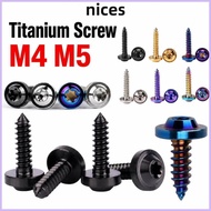 NICES Self Tapping Screw, GR5 M4 M5 Torx Umbrella Screw, Torx Drive Titanium Titanium Fastener