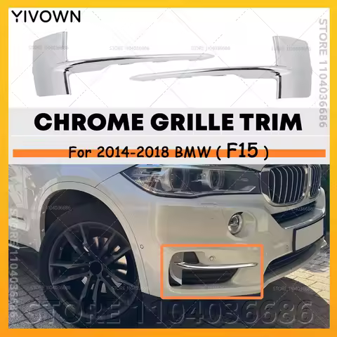 For 2014-2018 BMW X5 35i 35ix 35dx 40ex 50ix (F15) Chrome Front Bumper Grille Trim 51117325395 51117