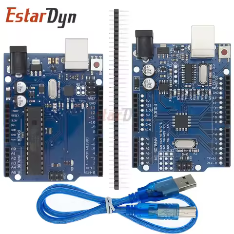 EstarDyn UN0 R3 Board ATmega328P/ATEGA16U2 Board with Pin Header / UN0 R3 Board With Cable Compatibl