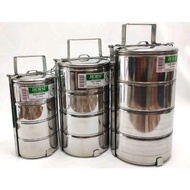 Horse Brand Stainless Steel Food Carrier Tiffin Lunch Box / Bekas Makanan Bertingkat (4x12cm, 4x14cm