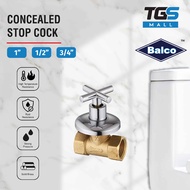 Balco Cross Handle Stopcock Stop Cock Shower Valve | Concealed Chrome (1/2" &amp; 3/4" &amp; 1")_TGS Mall