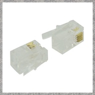RJ9 4P4C Plug phone Jack Connector 50 pieces, Transparent
