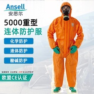 Microcare Safe Ansell5000Chemical Protective Suit Double Sleeve One-piece Strong Acid and Alkali Res