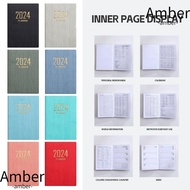 AMBER 2024 Agenda Book, A7 with Calendar Diary Weekly Planner, Mini Pocket Notebooks Students