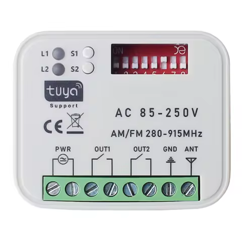 Universal WIFI TUYA APP 300-868 MHz Frequency Receiver Switch AC/DC 9-30V for Garage Door Gate Contr