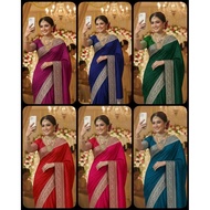 Stone Saree 6 plain colours Readymade Saree also available