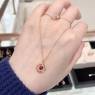 Korean Video Daigou Genuine DIDIER DUBOT14K Rose Gold Natural Birthstone July Ruby Necklace
