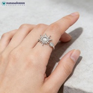 NANASALONNN Stainless Steel Sunflower Sun Star Fidget Spinner Rings For Women Anxiety Stress Relief 