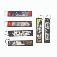 Mob Psycho 100 Anime Keychain Embroidery Keytag Jet Tag Key Chain Ring Motor Sulam Fashion Backpack
