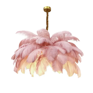 【A VOGUE】  Nordic Feather Chandelier Elegant Home Decor Feather Pendant Light for Living Room Bedroo