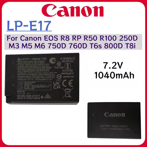 Original 1040mAh LP-E17 LPE17 LP E17 Camera Battery for Canon EOS R8 RP R50 R100 250D M3 M5 M6 750D 