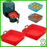 SUCHENSG Baking Tray, Reusable 9" Large Size Air Fryer Liners,  with Handle Silicone Heat-Resistant 