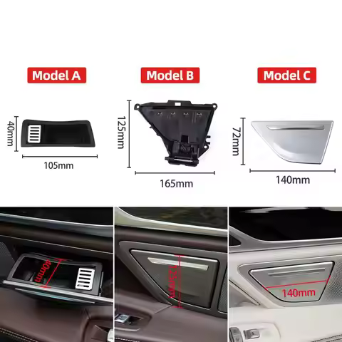 Car Interior Silver Rear Door Ashtray Cover Liner Case Replacement For BMW 7 Series G11 G12 730Li 74