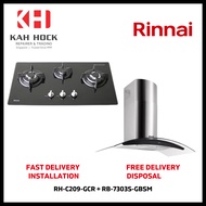 RINNAI RH-C209-GCR CHIMNEY HOOD + RB-7303S-GBSM 3 BURNER BUILT-IN HOB BUNDLE