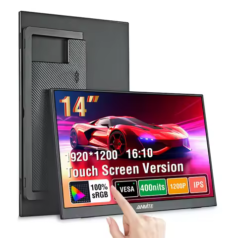 Anmite 14 Inch Touch Screen Portable Monitor 16:10 400cd/m2 Gaming Computer Expand Display For XBox 