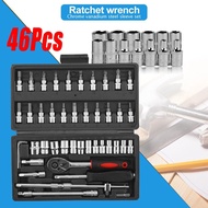 46PCS Chrome Vanadium Bolt Socket Wrench Screwdriver Bit Set Repairing Kit Tool Ratchet Spanner