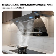 High Temperature Resistant Kitchen Hood Oil Fume Curtain Easy Installation Range Hood Fume Barrier W