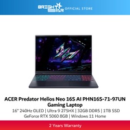 ACER Predator Helios 16S AI PHN16S-71-97UN Gaming Laptop -16" OLED 240Hz/U9-275HX/16GB D5/1TB SSD/RT