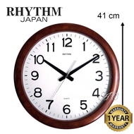 RHYTHM Silent Silky Move Brown Wooden Analogue Wall Clock (Jam Dinding) CMG919 RTCMG919NR06