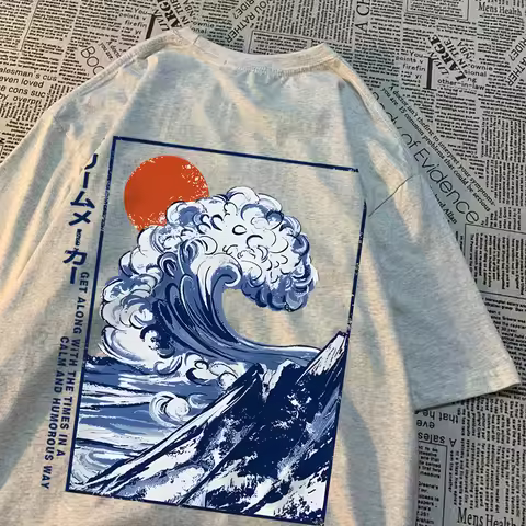 Get Along With The Times In A Calm And Humorous Way Tshirt Mens Oversize Short Sleeve Hip Hop Qualit