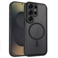 內地直送 - 肤感磨砂黑磁吸壳适用苹果三星S25Ultra手机壳新款MagSafe磁吸三星S25Ultra亲肤高级肤感磁吸壳-黑色 三星Galaxy S21 FE