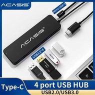 ACASIS USB C HUB HUB 適配器轉換器 OTG 帶微型 USB USB C 集線器 4 端口適用於 PC 筆記本電腦  ybmckp ACASIS USB C HUB HUB Adap