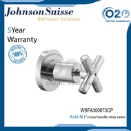 Johnson Suisse Asti-N 1" Cross Handle Stop Valve With Flange Shower Stopcock Toilet Stopcok Cross Handle Stopcock