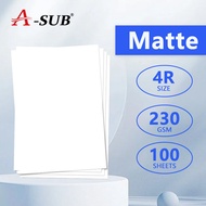 A-SUB Matte Inkjet Paper 230gsm100pcs Matte Photo Paper 4R Size Matte Coated Paper Study Card