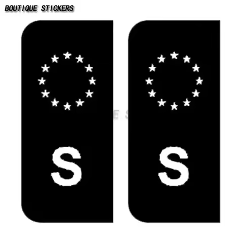 2 x black blue license plate sticker S D H F E B P I RO on-site film car motorcycle trailer caravan 