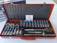 EURO KING TOOLS ชุดบล็อก  ลูกบล็อกยาว  24 ชิ้น  1/2" (4 หุน) แท้ 100%  6 เหลี่ยม